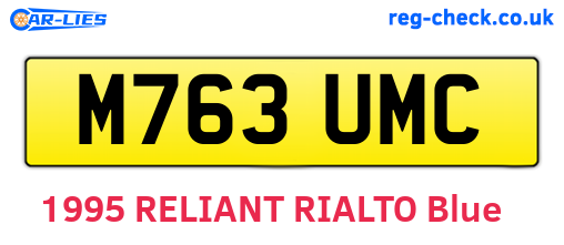 M763UMC are the vehicle registration plates.