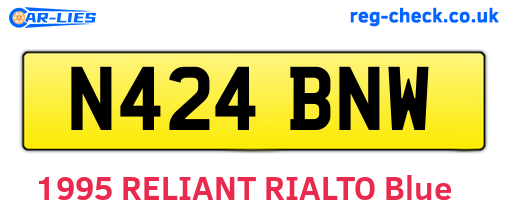 N424BNW are the vehicle registration plates.