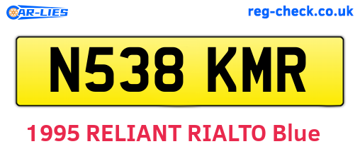 N538KMR are the vehicle registration plates.