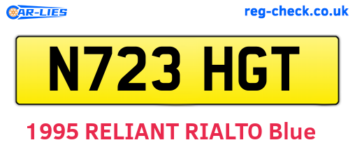 N723HGT are the vehicle registration plates.