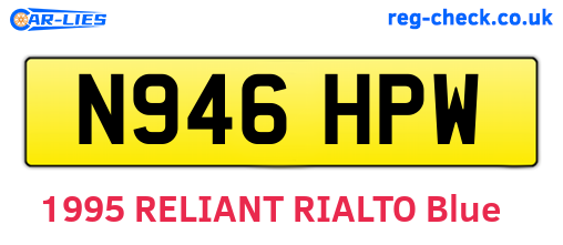 N946HPW are the vehicle registration plates.