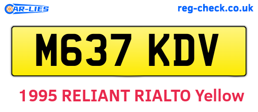 M637KDV are the vehicle registration plates.