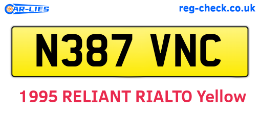 N387VNC are the vehicle registration plates.