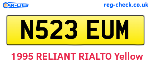 N523EUM are the vehicle registration plates.