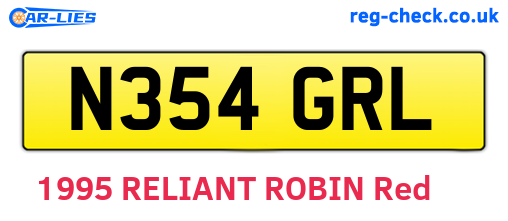 N354GRL are the vehicle registration plates.