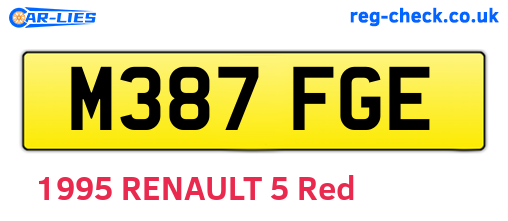 M387FGE are the vehicle registration plates.
