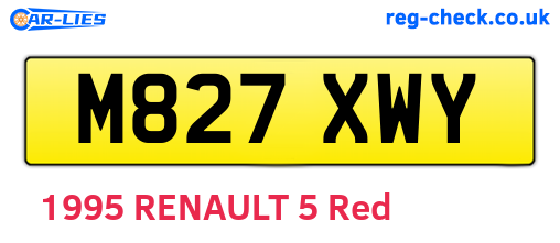 M827XWY are the vehicle registration plates.