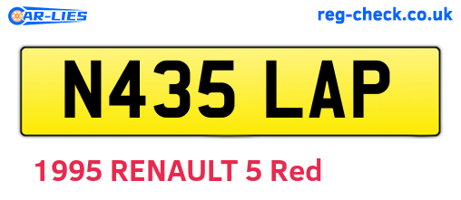 N435LAP are the vehicle registration plates.