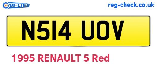 N514UOV are the vehicle registration plates.