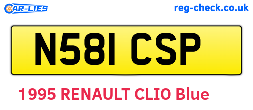 N581CSP are the vehicle registration plates.