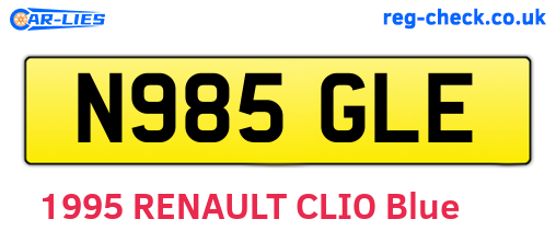 N985GLE are the vehicle registration plates.