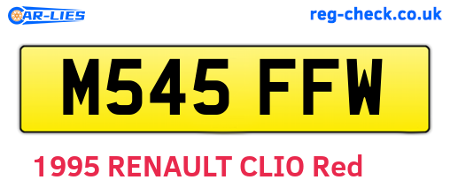 M545FFW are the vehicle registration plates.