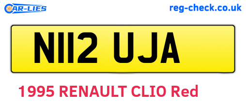 N112UJA are the vehicle registration plates.