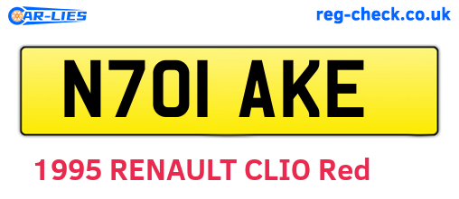 N701AKE are the vehicle registration plates.