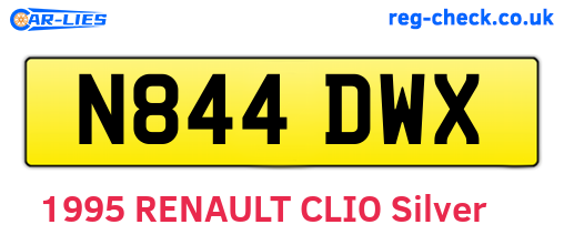N844DWX are the vehicle registration plates.