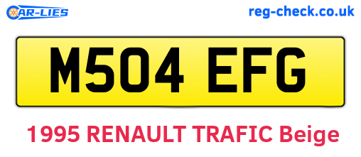 M504EFG are the vehicle registration plates.