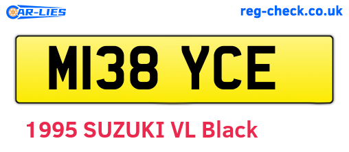 M138YCE are the vehicle registration plates.
