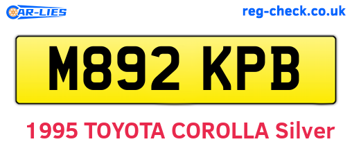 M892KPB are the vehicle registration plates.