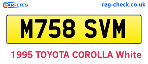M758SVM are the vehicle registration plates.