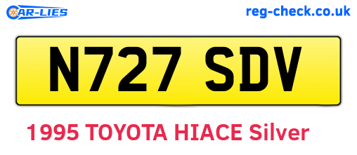N727SDV are the vehicle registration plates.