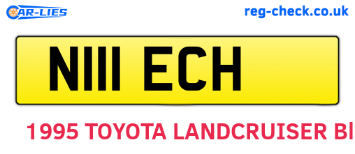 N111ECH are the vehicle registration plates.
