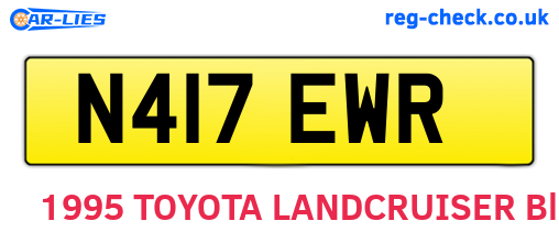 N417EWR are the vehicle registration plates.
