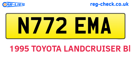 N772EMA are the vehicle registration plates.