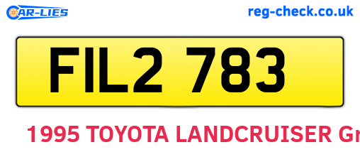 FIL2783 are the vehicle registration plates.