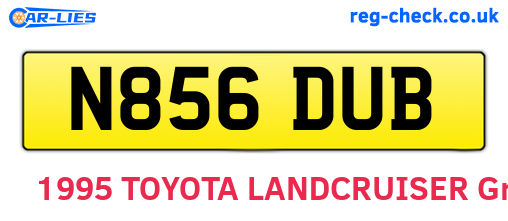 N856DUB are the vehicle registration plates.