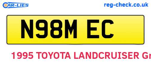 N98MEC are the vehicle registration plates.