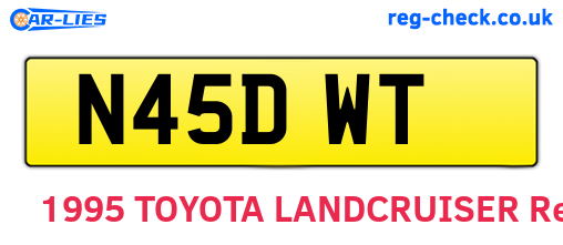 N45DWT are the vehicle registration plates.