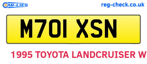 M701XSN are the vehicle registration plates.