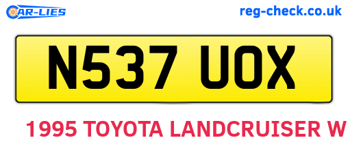 N537UOX are the vehicle registration plates.
