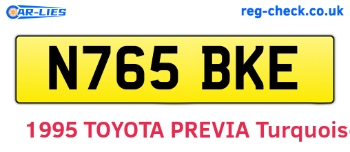 N765BKE are the vehicle registration plates.
