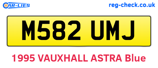 M582UMJ are the vehicle registration plates.