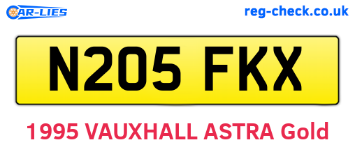 N205FKX are the vehicle registration plates.