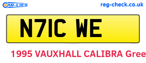 N71CWE are the vehicle registration plates.