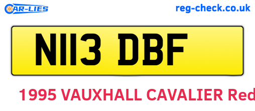 N113DBF are the vehicle registration plates.