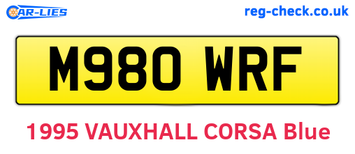 M980WRF are the vehicle registration plates.
