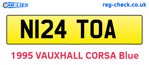 N124TOA are the vehicle registration plates.