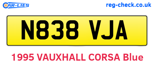 N838VJA are the vehicle registration plates.