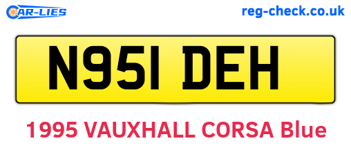 N951DEH are the vehicle registration plates.