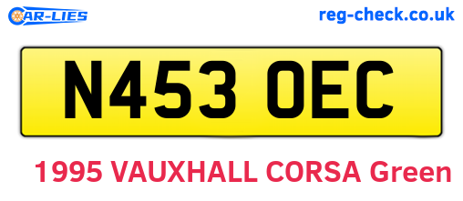 N453OEC are the vehicle registration plates.
