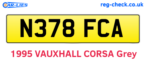 N378FCA are the vehicle registration plates.