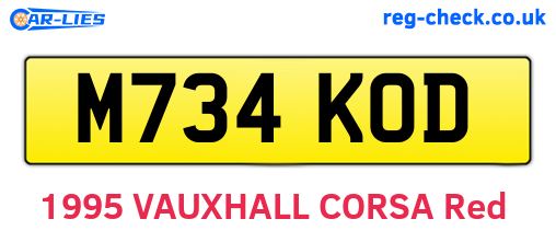 M734KOD are the vehicle registration plates.