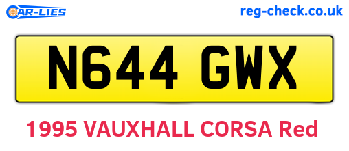 N644GWX are the vehicle registration plates.