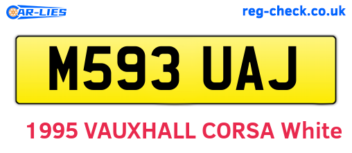 M593UAJ are the vehicle registration plates.