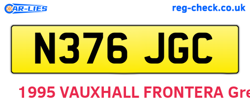 N376JGC are the vehicle registration plates.