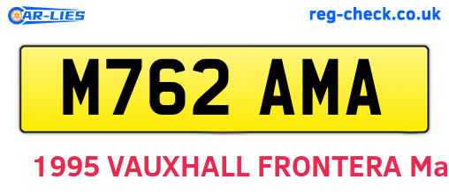 M762AMA are the vehicle registration plates.