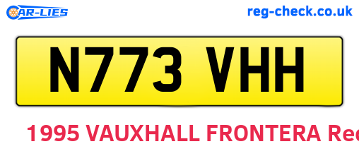 N773VHH are the vehicle registration plates.